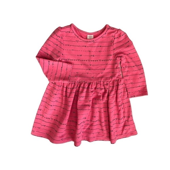 ❤️ BABY Gap Pink Love Dress Size 2T - Picture 5 of 5